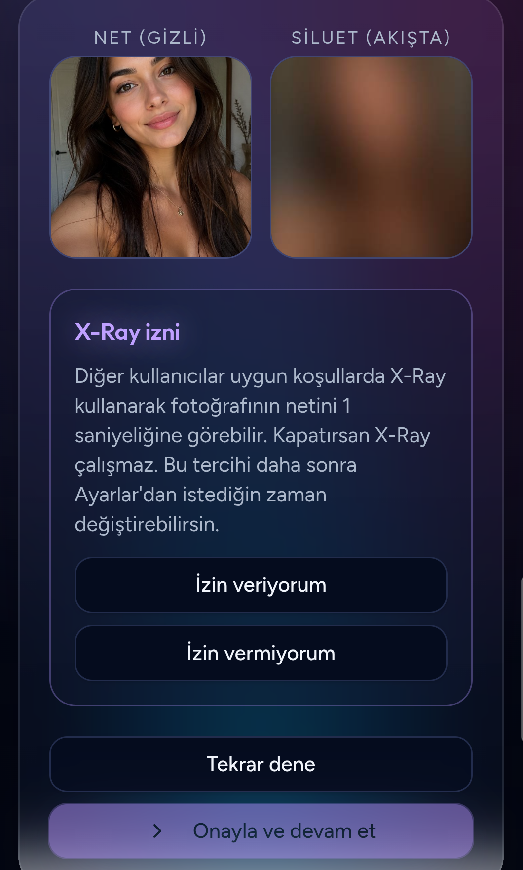 X-Ray izni ekranı
